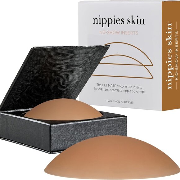 Non-Adhesive Bra Liner Nipple Covers for Women – Reusable Silicone No-Show Inser